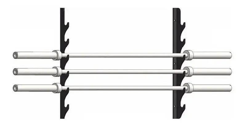 [V-F097] Rack Porta Barra Pared P/ 6 Unidades V-F097