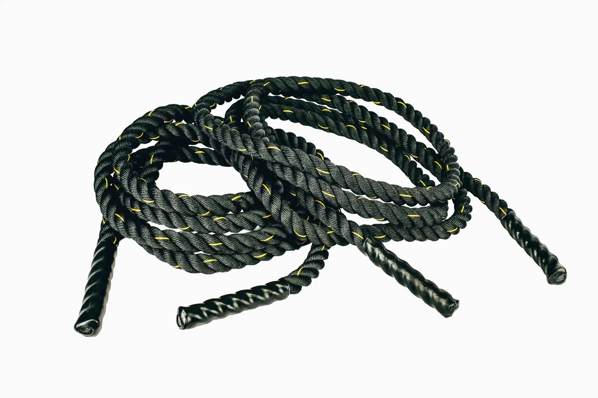 Soga De Crossfit Battle Rope Negra Y Amarilla 6 Metros W-F129 (38mm)