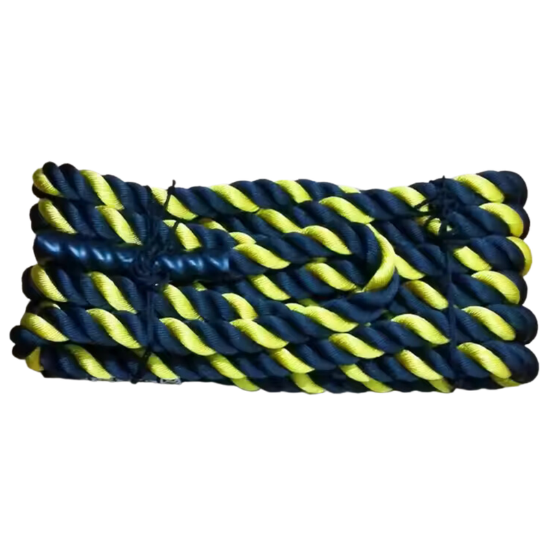 Soga De Crosfitt Battle Rope Negra y Amarilla 6 Metros W-F037
